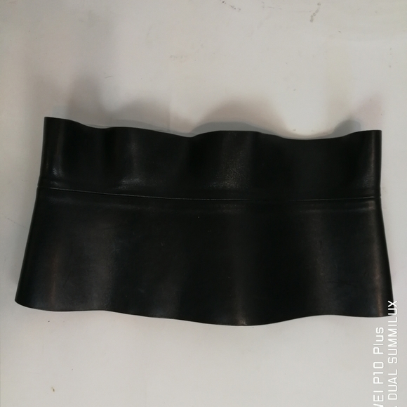 80S VTG black leather cinched waist adjustable statement belt - Picture 9 of 15